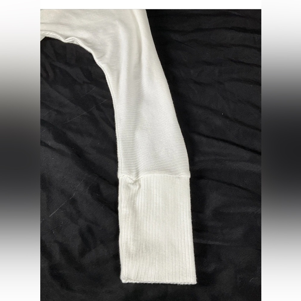 STILLWATER Women’s XS Ivory Ribbed Midi Dress Side Slit LS‎ NWT - Picture 8 of 12